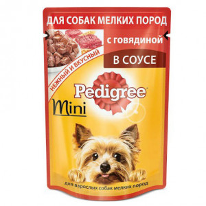 ПР0042243 Корм для собак мини с говядиной конс. пауч. 85г PEDIGREE