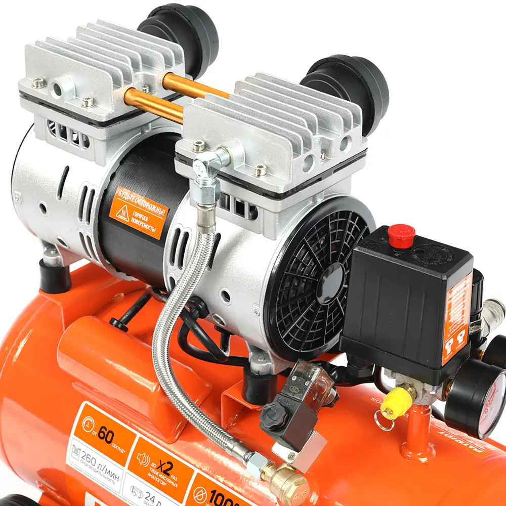 Компрессор безмасляный Patriot WO 24-260S, 24 л 260 л/мин 1.5 кВт STLM-2194159 - Вид №4