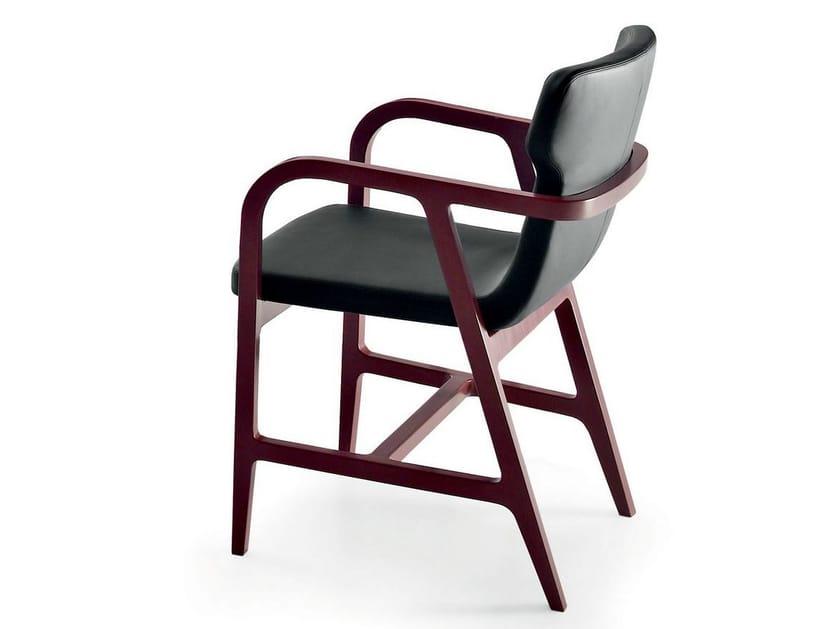Кожаный мягкий стул с подлокотниками Maxalto Fulgens ARCH-00109322