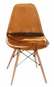 Стул с деревянными ножками прозрачный янтарный Eames BRADEX HOME  00-3973936 Коричневый;оранжевый