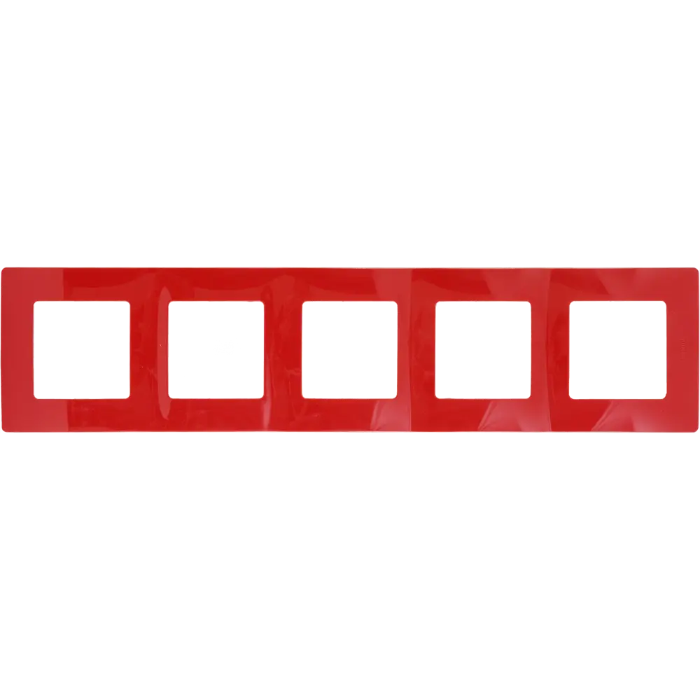Рамка для розеток и выключателей Legrand Etika 5 постов, цвет красный STLM-2156115