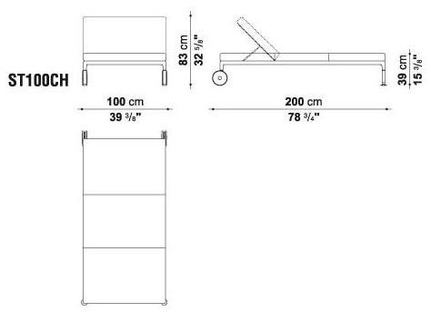 B&B Italia Outdoor Садовая кушетка из ткани Recliner на колесиках Springtime sun-id-1393660 - Вид №4