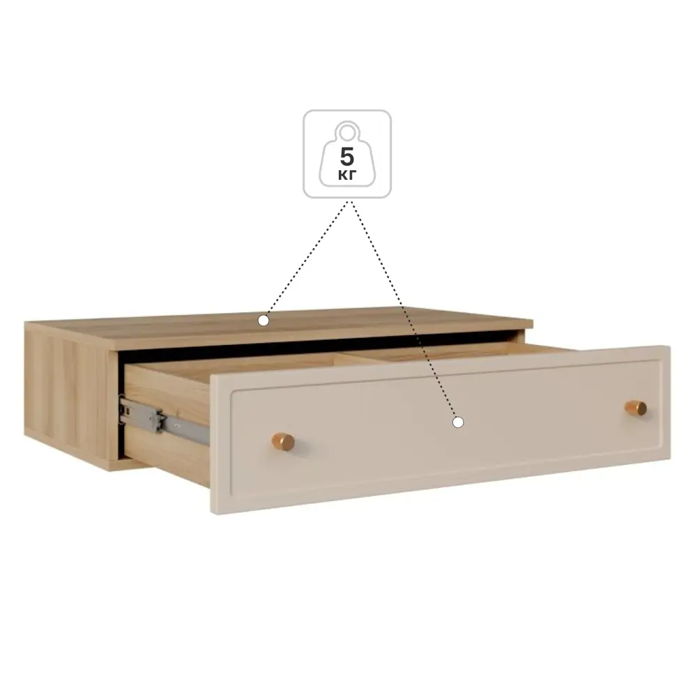 Консоль KONSENSA Лион Амьен 80x20x41.7 см ЛДСП цвет бежевый STLM-2045984 - Вид №5