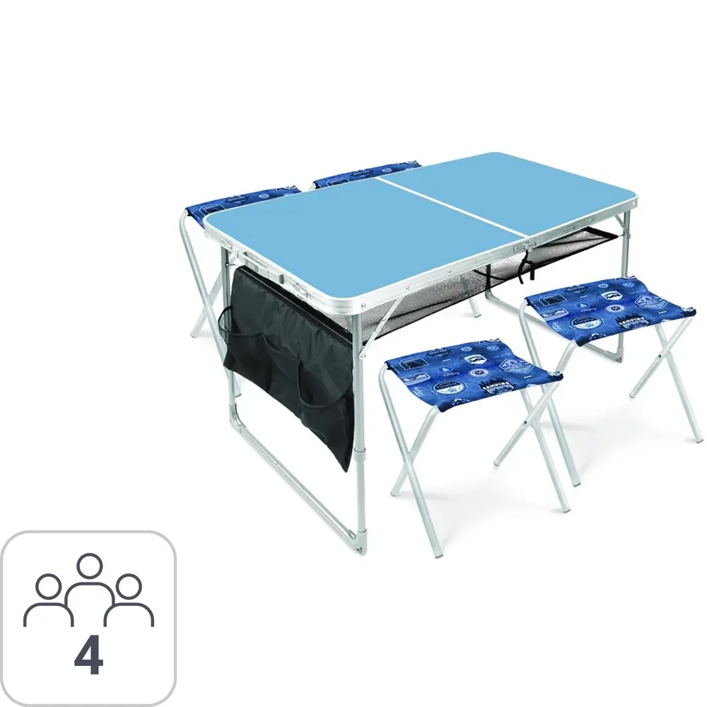 Набор садовой мебели ССТ-К3/4 металл голубой: стол и 4 стула Santreyd Дачный STLM-2087348