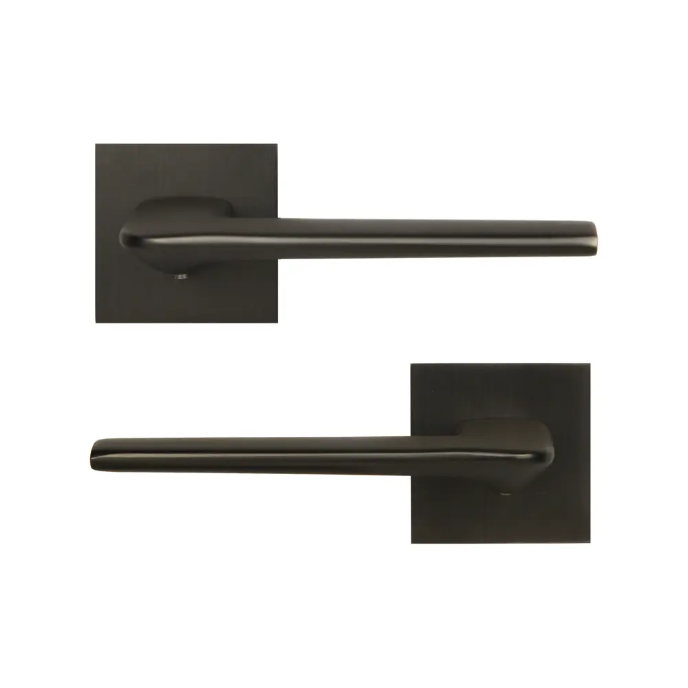 Дверная ручка на розетке KREAFORTA Акация без запирания цвет графит STLM-2162005 - Вид №1