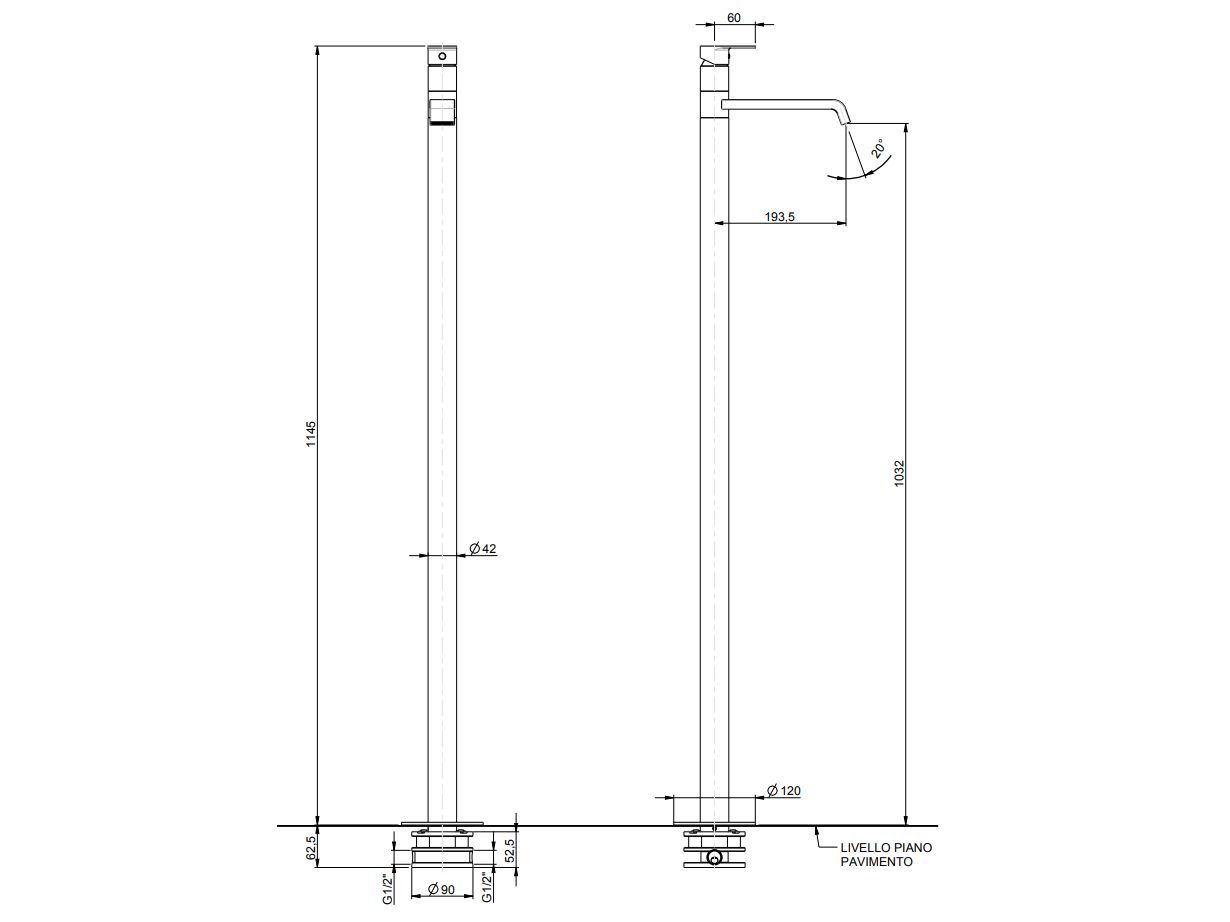 Однорычажный смеситель для раковины Rubinetterie Frattini Птолемей ARCH-00006595 - Вид №6