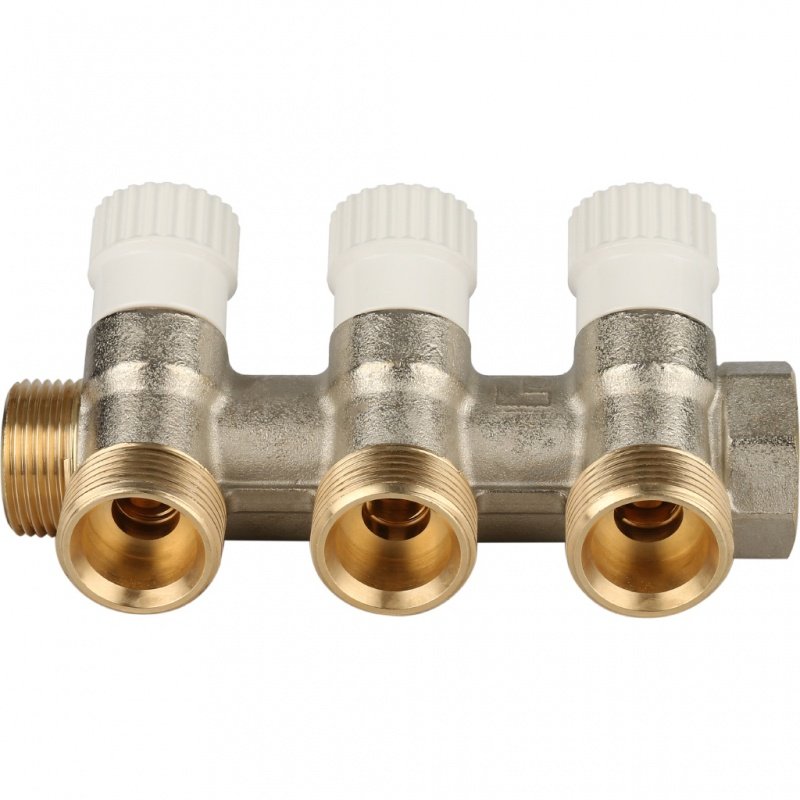 Коллектор 3/4" STOUT с вентилями на 3 выхода 3/4"ЕК SMB6851343403 - Вид №2