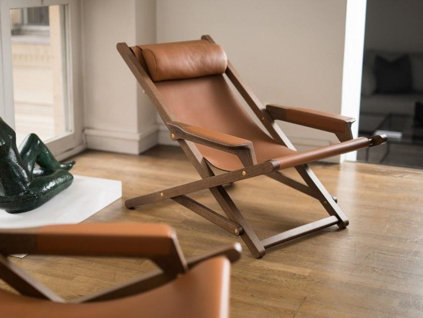 Duvivier Canapés Складное кожаное кресло с подлокотниками Emile Elsaxg10 - Вид №1