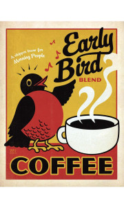 90580422 Рекламный плакат Просто Постер Кофе Early bird coffee 50x70см в раме STLM-0293701 Santreyd