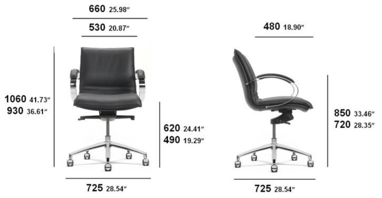 Офисное кресло с регулируемой высотой из кожи SITIA Sabal ARCH-00059486 - Вид №5