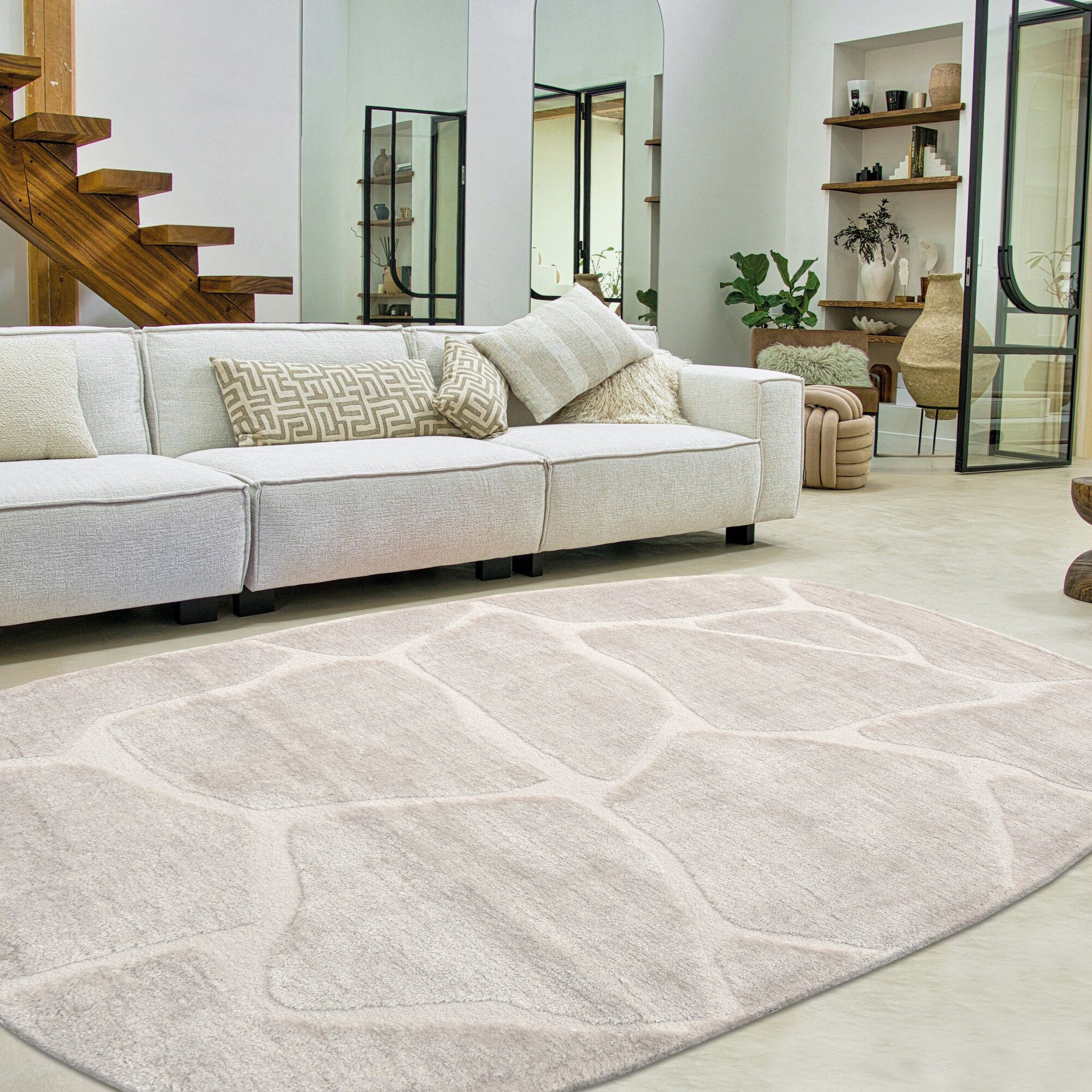 Овальный узор сплошной цвет ковер Ademi Essential ARCH-00096044 - Вид №3