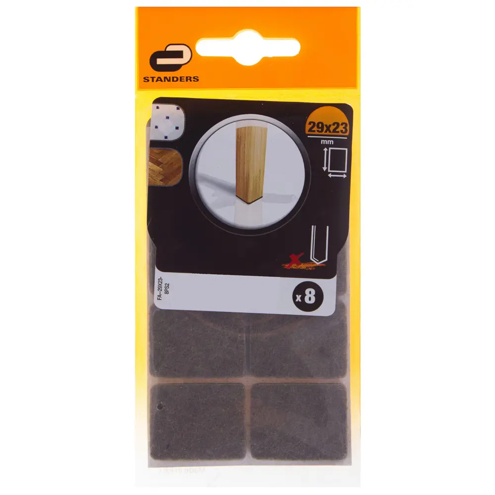 Накладки фетровые Standers 23х29 мм прямоугольные цвет коричневый 8 шт STLM-2020555 - Вид №2