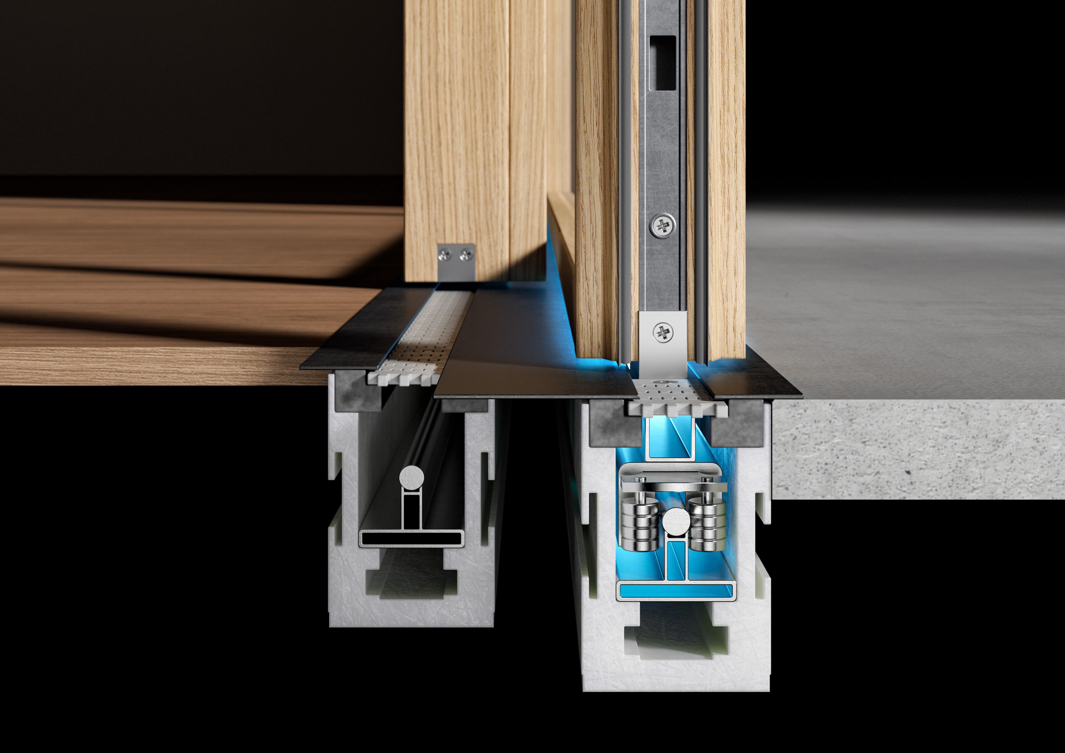 Магнитная левитация деревянная раздвижная дверь-окно Carminati Skyline System ARCH-00014897 - Вид №1