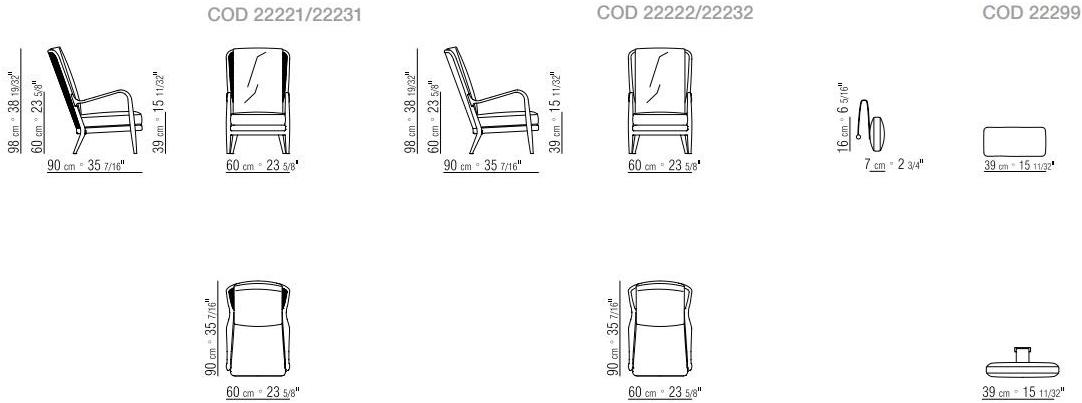Flexform Кресло Bergere из ткани с подголовником sun-id-1458907 - Вид №3