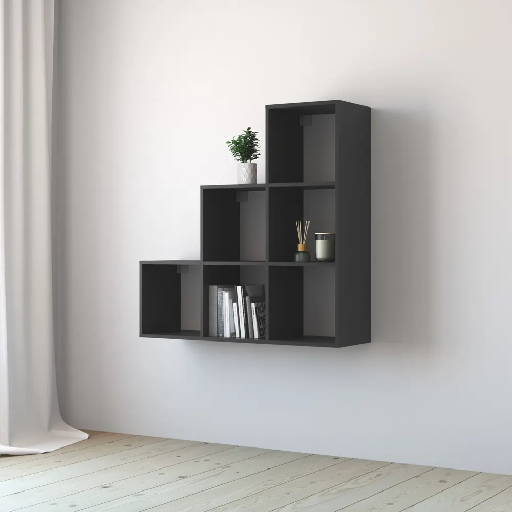 Стеллаж SPACEO KUB 123К, 104х104х31,7 см, цвет графит 82037471 STLM-2030762  - Вид №1