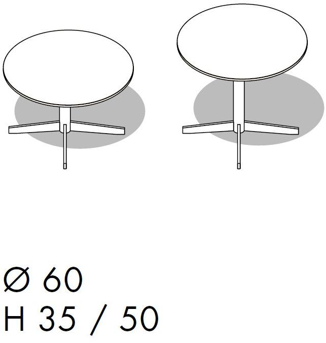 Sinetica Низкий круглый журнальный столик с основанием 4 звезды Multitask sun-id-1477833 - Вид №2