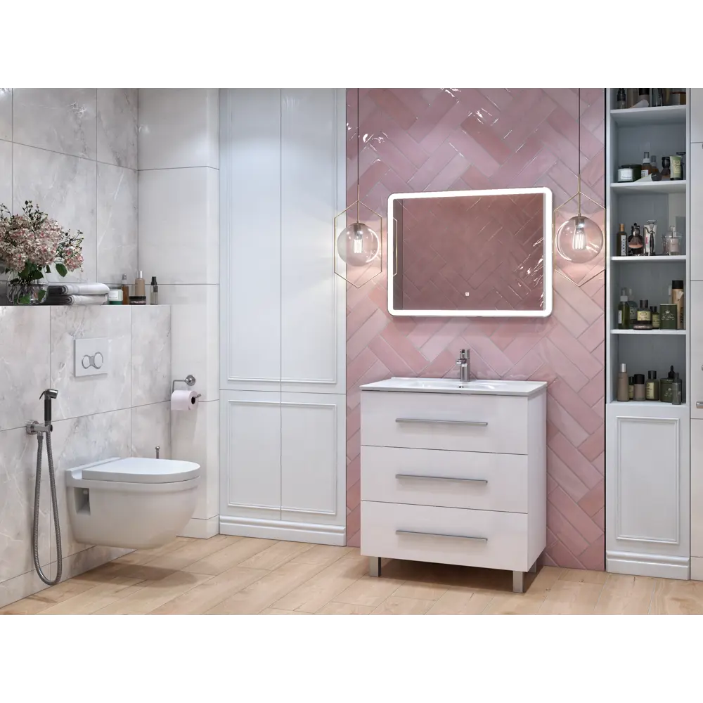 Тумба под раковину напольная Vigo Yuma 75 см цвет белый STLM-2060166 - Вид №6