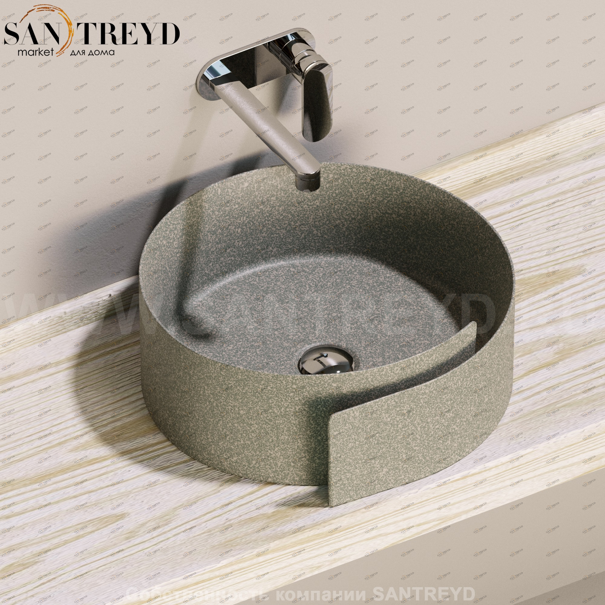 RL44L7037 Накладная раковина на столешницу  круглая Ceramica Flaminia Roll