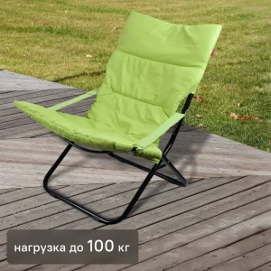 Кресло-шезлонг Nika Haushalt HHK4-LM/G складное 86x64 см сталь зеленый 86326750 STLM-2088596