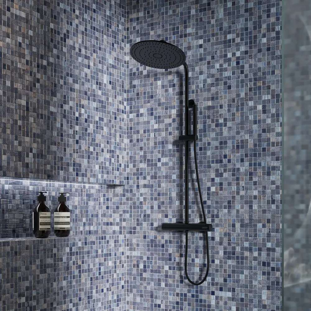 Мозаика Steel Black стекломасса 31.1x4.9 см цвет черный Santreyd Мозаика Onix STLM-2064841 - Вид №5