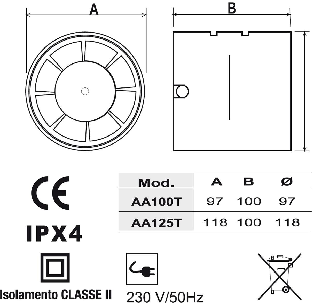 First Corporation Осевой вентилятор для воздуховодов La ventilazione Aa125t - Вид №2