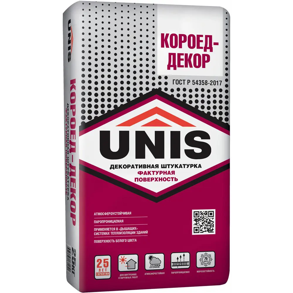 Декоративная штукатурка Unis Короед-декор 25 кг Не применимо STLM-2142695 - Вид №1