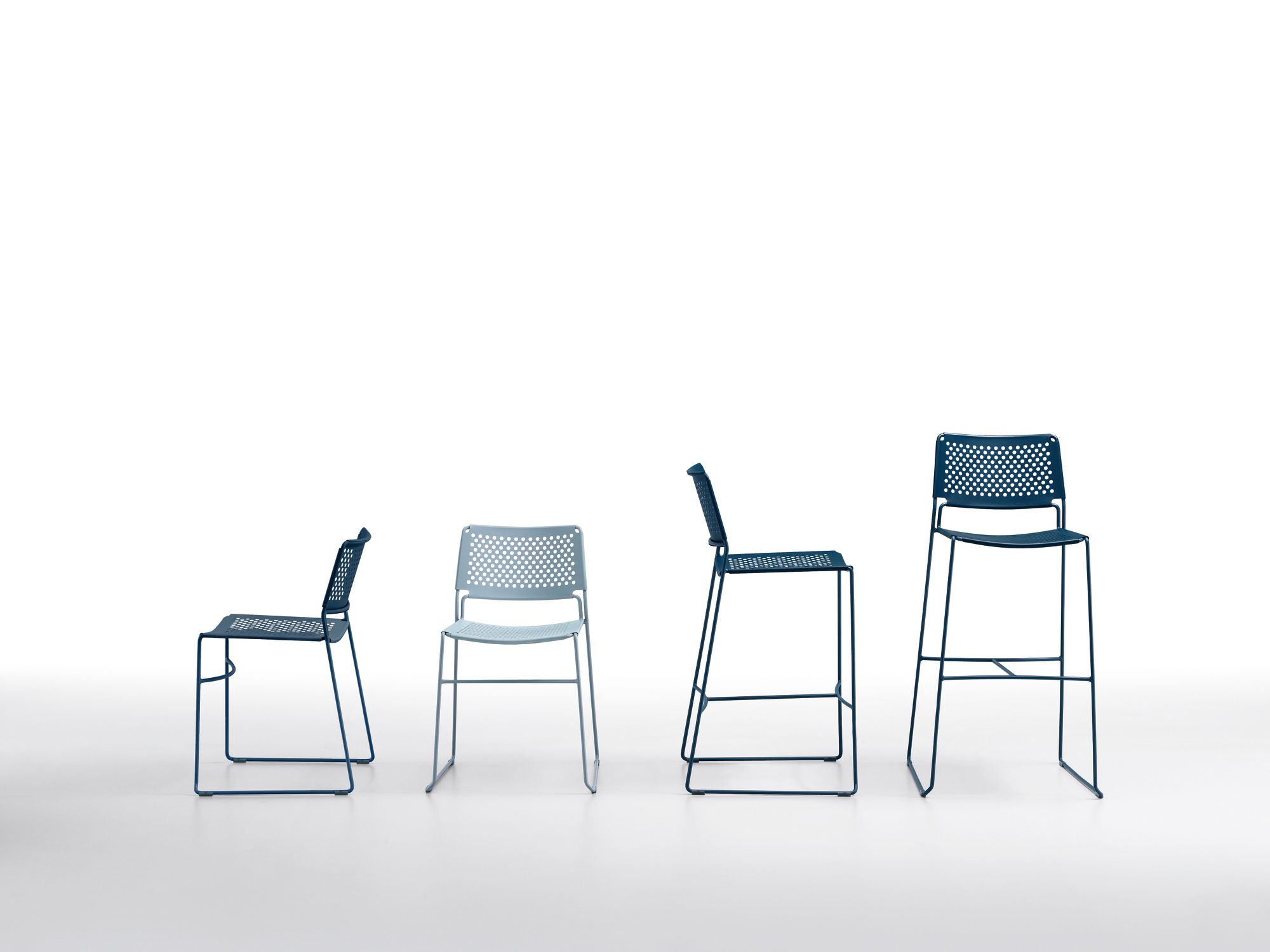 Стальной высокий садовый стул со спинкой Midj тонкий ARCH-00068024