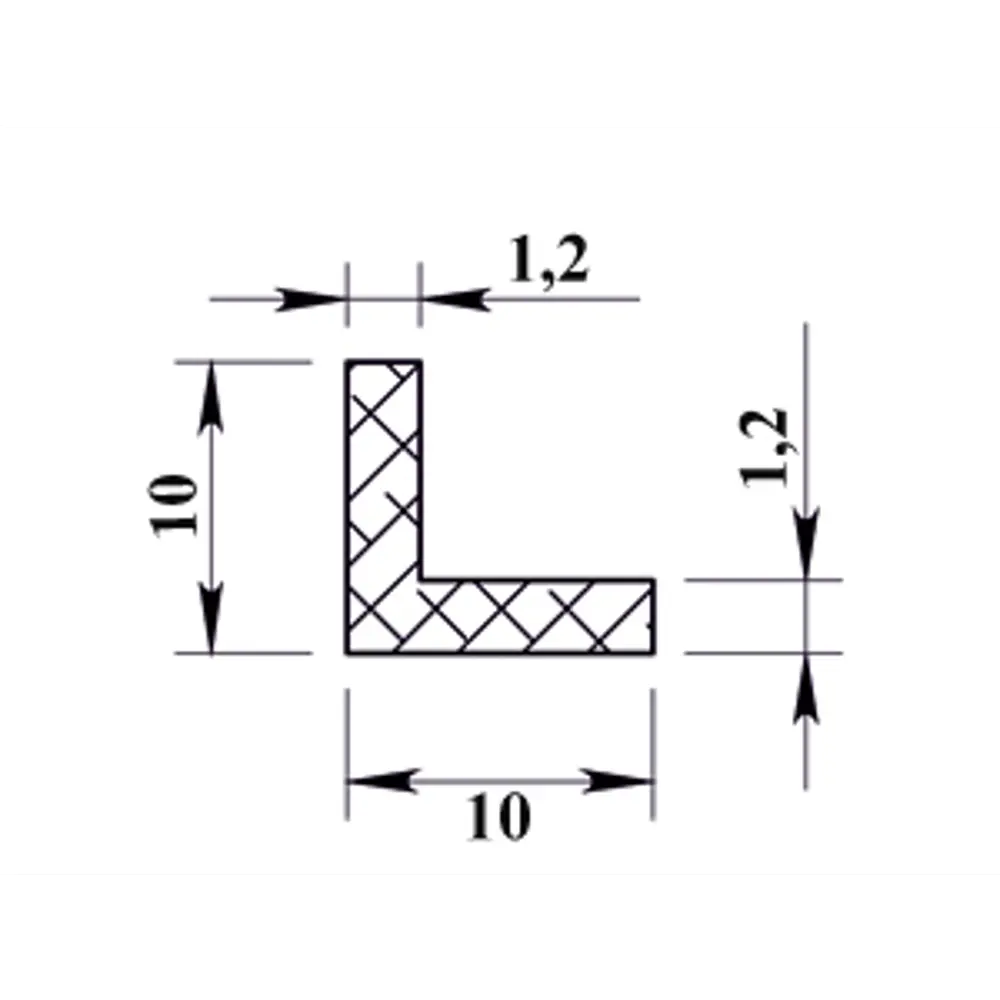 Профиль алюминиевый угловой 10х10х1.2x1000 мм Santreyd STLM-2159339 - Вид №3