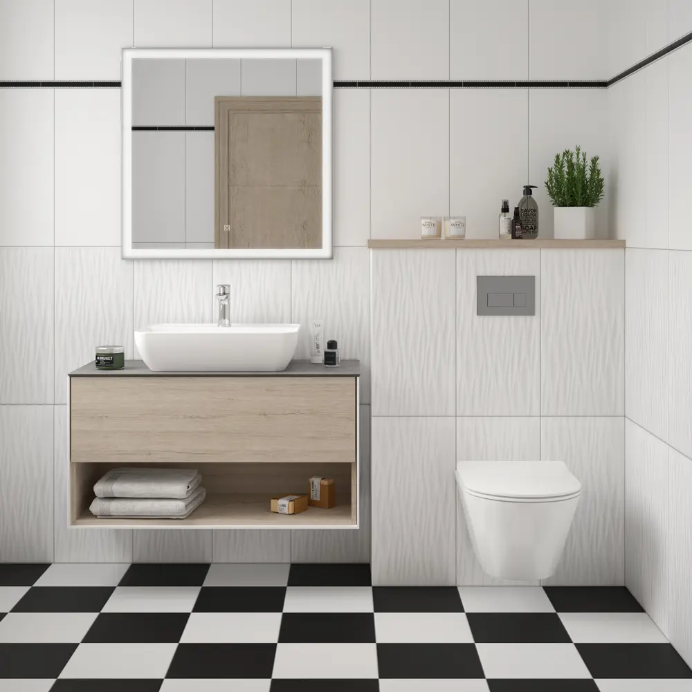 Плитка настенная Kerama Marazzi Полюс 29.5x59.5 см 1.26 м² цвет белый матовый STLM-2098326 - Вид №5