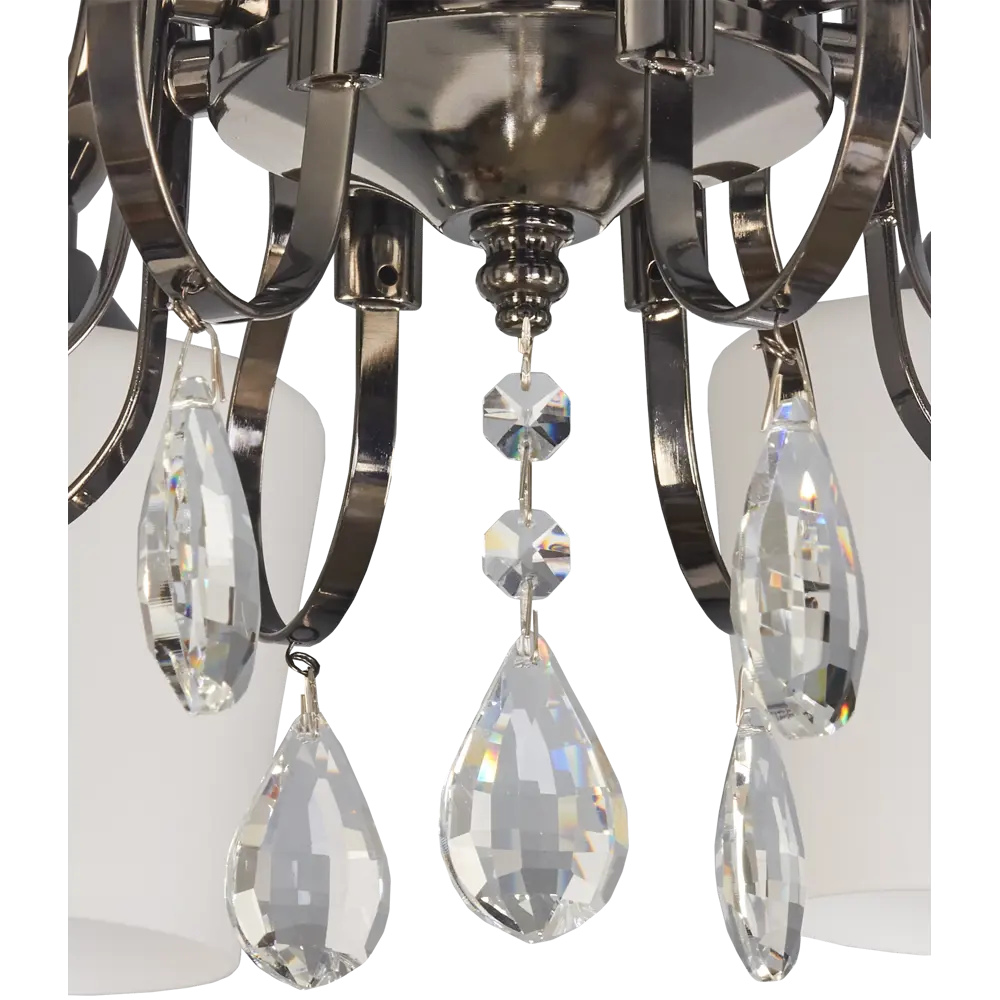 Люстра Блеск 8xE27x60 Вт металл/стекло цвет никель/белый MW-Light STLM-2100436 - Вид №5