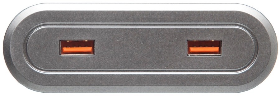 90997617 Розетка выдвижная встраиваемая Stripe 12026 горизонтальная 2 USB цвет серый STLM-0431443 NAVAKO