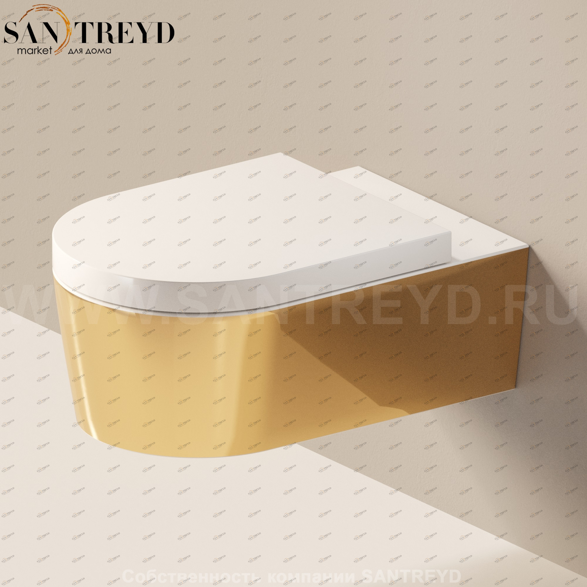 5051WCGGOLD Подвесной унитаз настенный Золотистый Ceramica Flaminia Link Италия