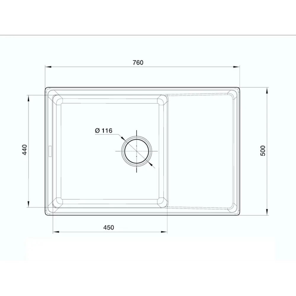 Мойка для кухни врезная KONSENSA 50x76 см глубина чаши 19.5 см кварц цвет белый Без серии STLM-2165523 - Вид №6