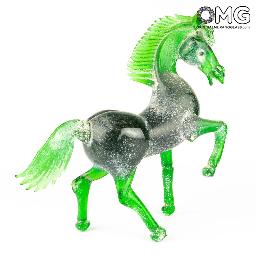 3592 ORIGINALMURANOGLASS Скульптура Лошадь Аппалуза - муранское стекло OMG  см  - Вид №1
