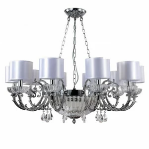 Подвесная люстра Crystal Lux Carino SP10+3 Chrome белая CRYSTAL LUX ДИЗАЙНЕРСКИЕ, CARINO 109310 Белый