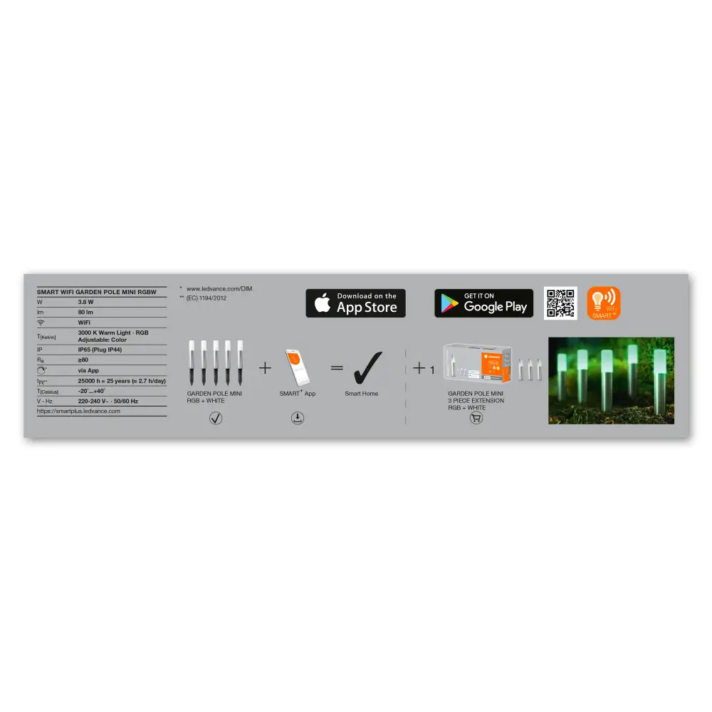 Садовый светильник ночник Mini RGBW 3.8 Вт 80 Лм IP65 LEDVANCE STLM-2152417 - Вид №5
