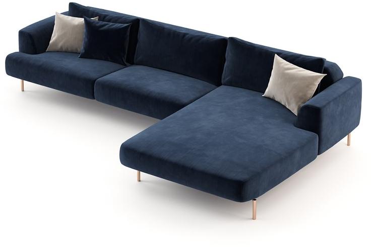 Domkapa Бархатный диван с шезлонгом  Dki9.1  - Вид №2