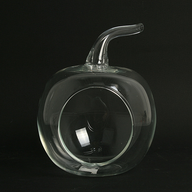 2620 Заготовка для декорирования Сувенир-подсвечник "Яблоко" стекло d 12.7 см х 14 см Эвис 