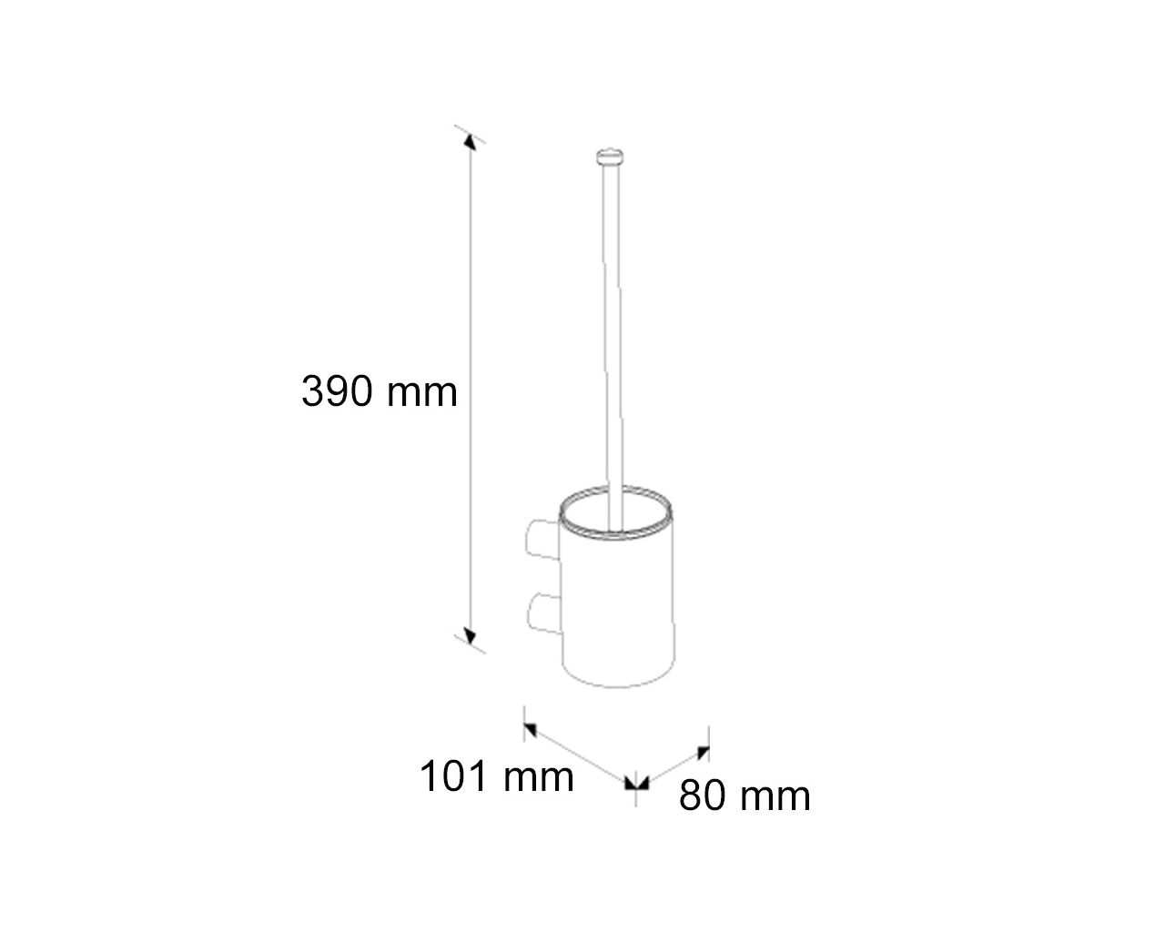 SZ16C Ерш для унитаза с настенной ручкой, короткая трубка, полированная сталь Merida  - Вид №1