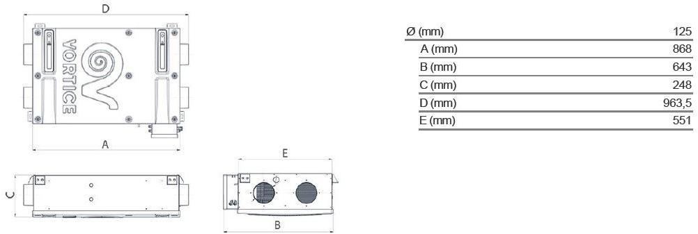 Vortice Блок рекуперации тепла для подвесных потолков Vort phantom 11291 - Вид №4