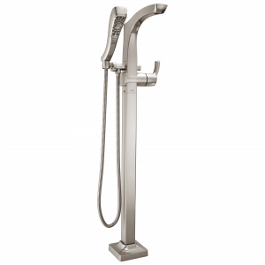 T4752-PNFL Напольная накладка для ванны с одной ручкой и ручным душем Delta Faucet Tesla Полированный никель