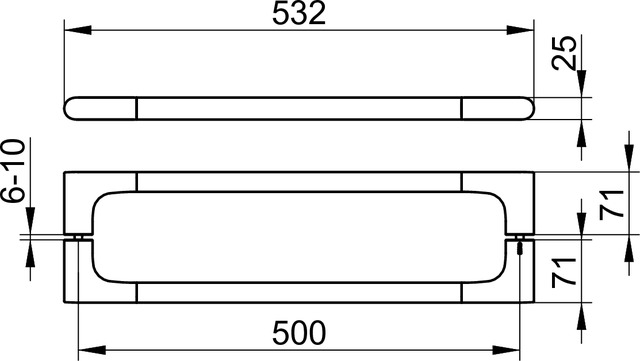 11508010503 Двойная ручка двери душевого ограждения KEUCO Edition 400 - Вид №2