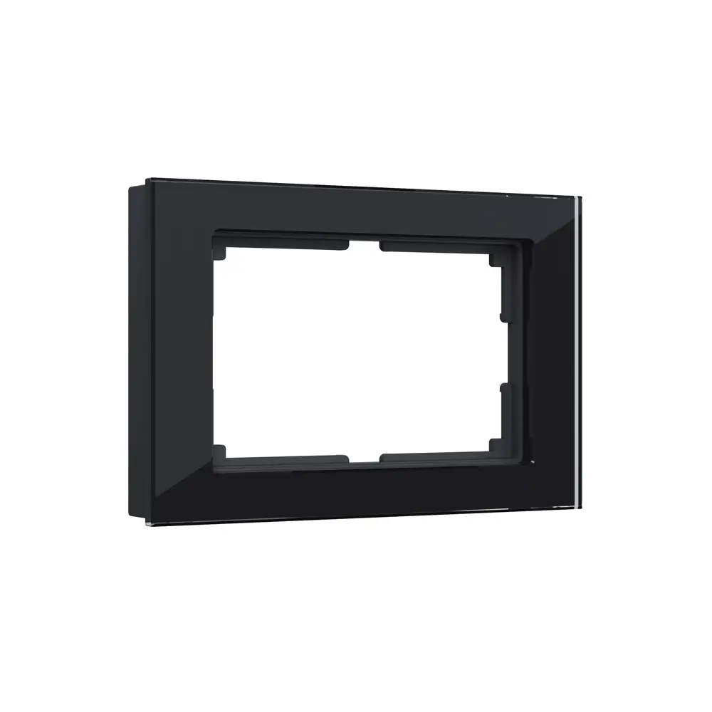 Рамка для розеток и выключателей Werkel Favorit 2 поста цвет черное стекло STLM-2128913 - Вид №2