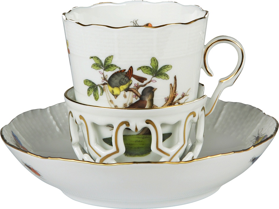 1051633 Herend Чашка для шоколада с блюдцем 150мл "Ротшильд" Фарфор 