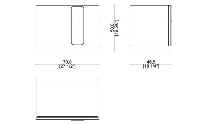 Прямоугольная тумбочка из черного дерева с ящиками Sicis Dover ARCH-00042168 - Вид №3