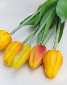 2952 306 a3 Букет искусственных тюльпанов, 5-кратный, 37 см, желто-оранжевый H-andreas