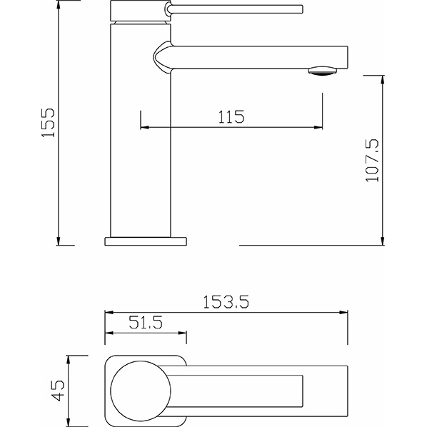 25-04L FENIX black  Смеситель для умывальника черная ручка ARGO kran 2504lfenixblack - Вид №1
