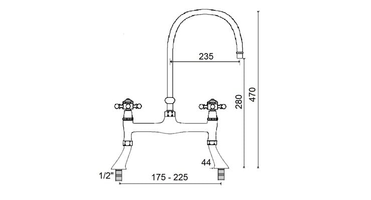 Смеситель для кухни с 2 отверстиями rvb 1920-1921 ARCH-00045912 - Вид №1