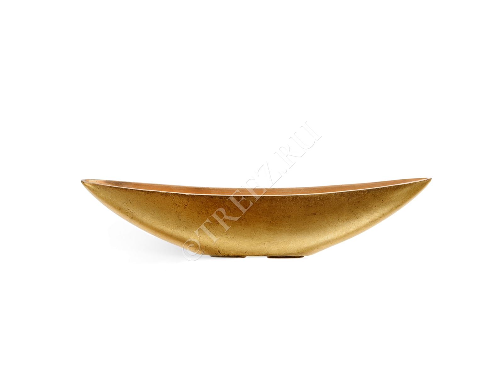 41.3321-04-053-GLD-20/90 Кашпо  Effectory - серия Metal - Ваза-Лодка (2 размера) - Сусальное золото Цветочная коллекция  - Вид №3