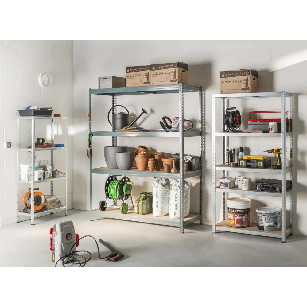 Стеллаж металлический Spaceo 176x90x40 см, 175 кг, цвет серый STLM-2198858 - Вид №1